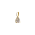 Minimalist 18K gold plated stainless steel necklace with pear-shaped clear gemstone - White Zircon