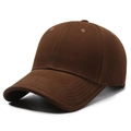 Classic coffee brown six-panel cotton baseball cap with structured curved brim - Adjustable / Coffee