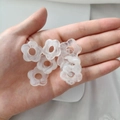 Translucent white 19mm acrylic flower charms for DIY earrings and hair accessories - White Semi-Transparent