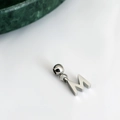Polished silver stainless steel letter M pendant for DIY personalized necklaces - Letter Pendant (M) / Silver