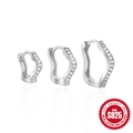 Elegante S925 sterling zilveren golfvormige oorringen set met schitterende kristallen - Golvende Micro-gezette Zirconia Stijl-Witgoud (#4 Witgoud)