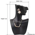 Small black resin bust jewelry display with necklace showing 11cm height dimensions - Small / Black
