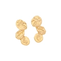 Orecchini dorati irregolari con texture martellata e design a tre dischi sovrapposti - Stile Disco Giuntato Irregolare Oro(2#)