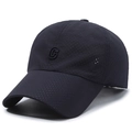 Gorra de béisbol de malla transpirable con bordado letra C para deporte y sol al aire libre - Ajustable / Azul marino