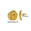 Minimalist gold heart earrings with textured petals, 22mm x 24mm size measurements - Wrinkle Texture Style (E5258)