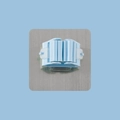 Adhesive wall-mounted mop holder in light blue plastic with anti-slip roller design - 8*8 Reinforced / Blue