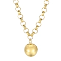 Collana a catena dorata con grande ciondolo a sfera lucida su sfondo bianco - Collana da 50cm Color Oro (KN235872-Z)