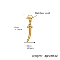Polished gold stainless steel tusk charm pendant for DIY bracelets and necklaces - D191 Gold Chili Pendant 2PCS