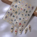 5D embossed insect nail stickers with scorpion, butterfly and gold vintage frames - Insect Frame (CO-382)
