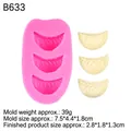 Pink silicone dumpling mold for cake decoration including three detailed food cavities - 5# Dumpling Style (B633) / Pink