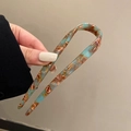 Épingle à cheveux en U motif ambre bleu et marron avec texte Creation France gravé - Café Azur Croissant (9#)