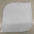 Light blue muslin cotton baby bandana bib with textured gauze and white plastic snaps - Baby Blue (37#)