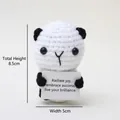 Handgehäkelte Mini-Pandapuppe mit Motivationskarte, Höhe 8,5 cm, Breite 5 cm, Unikat - Weißer Panda