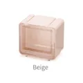 Beige stackable storage box with transparent front panel for stationery and tapes - Beige Storage Box
