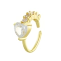Golden heart nose ring with clear cubic zirconia heart-shaped stone on white background - Heart (Variant)