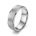 Sleek silver matte frosted stainless steel ring with polished edges for women - US 5 / 8mm Double Step Silver