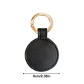 Black pebbled leather round magnetic hat clip with golden spring ring buckle for travel - Round Style / Black