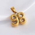 Minimalist 18K gold plated number 98 pendant necklace on white silk background - Number 98