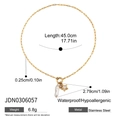 Collana in acciaio inossidabile dorato con perla barocca e stella, lunga 45cm - Stile Stella Perla Barocca (JDN0306057)
