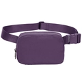 Adjustable purple nylon waist bag with waterproof fabric and durable plastic buckle - Purple
