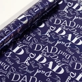 Marineblauw cadeaupapier voor Vaderdag met zilveren DAD-typografie - Vaderdag / Tekst / 43cm x 3m