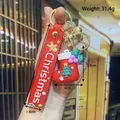 Christmas red boot keychain made of soft silicone with 11cm strap and golden hook - Christmas Boot 3