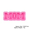 Pink silicone MOM letter mold for resin DIY keychain making with dimensions 7.8x3x1cm - MOM / Pink