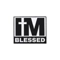 Rectangle enamel pin featuring 'I'M BLESSED' text and cross in black and white finish - Blessed Black White Cross (QHXZ3099)