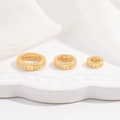 S925 Sterling Silber vergoldete Zwischenperlen mit Zirkonia in drei Größen - Klein 7.5mm / Gold