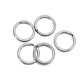 Set of five polished silver 25mm stainless steel flat key rings for DIY accessories - 25mm / White K/Silver