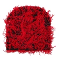 Streetwear-Strickmütze in Rot und Schwarz mit Fransen und Distressed-Struktur - Rot