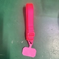 Pink nylon phone lanyard with matching plastic buckle and metal hook connector - Rose Red