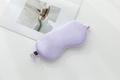 Pale purple 22 momme mulberry silk sleep eye mask with elastic strap and care label - Light Purple