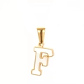 Letter F gold stainless steel pendant with white inlay for fashionable women - Letter F
