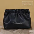 Classic black wrinkled PU leather makeup bag with gold Twinkle Little Star text in large size - Large / Classic Black