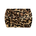 Elastic leopard print wide headband with twist knot for yoga and fitness sports - 16-Yellow Leopard Print