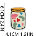 Detailed close-up of jar-shaped flower fairy embroidery patch with precise size dimensions - Colorful Jar (S30HXZ-092-07)