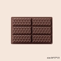 Brown 6-cavity rectangular silicone chocolate mold with 3D geometric texture - 6-Grid Diamond Block (99g)
