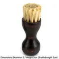 Piccola spazzola in crine di cavallo con manico tondo in faggio per pelle, altezza 5cm - Spazzola a zucca marrone scuro (A-108)