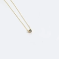 Chic gold chain necklace with square black enamel pendant featuring letter F - Letter F