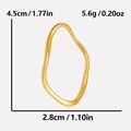 Details des unregelmäßigen Goldanhängers aus 304 Edelstahl, Maße 4,5 cm x 2,8 cm - Gold