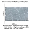 Irregular rectangular silicone mold with diamond texture for DIY resin tray 292x184mm - Diamond Irregular Rectangular Tray Mold