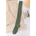 Soft green coral fleece over-knee socks in plush material for winter warmth and comfort - One Size / Army Green