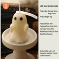 Ghost shaped scented candle in white, rose fragrance, 50x70mm size for home decor - Halloween Ghost Candle Style 2
