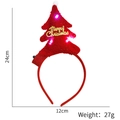 LED light-up red plush Christmas tree headband with golden Merry Christmas lettering - Red Letters Christmas Tree