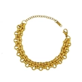 Bracciale a catena placcato oro 18K con design a maglia e chiusura regolabile - Bracciale / 16+5cm / Oro