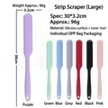 Silicone large jar spatula in seven colors with inner steel core for durable cooking - Large Strip Scraper / Red