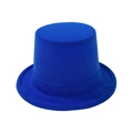 Minimalist royal blue flocking top hat for gentleman party and festival performance - 58cm One Size / Sapphire Blue