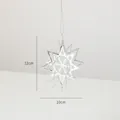 Stella fiocco di neve 3D argento in metallo per decorazione albero di Natale, misura 12cm - Stella Esplosiva / Argento