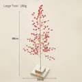 Large 48cm red berry Christmas tree ornament with glitter base for holiday decor - Red Large Tree (48*20cm/180g)